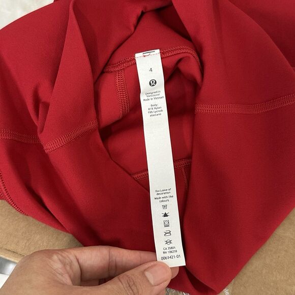 Lululemon Align Short 4" – Dark Red / Sold Out – Size 4 Soft Nulu Yoga Shorts - Picture 5 of 7
